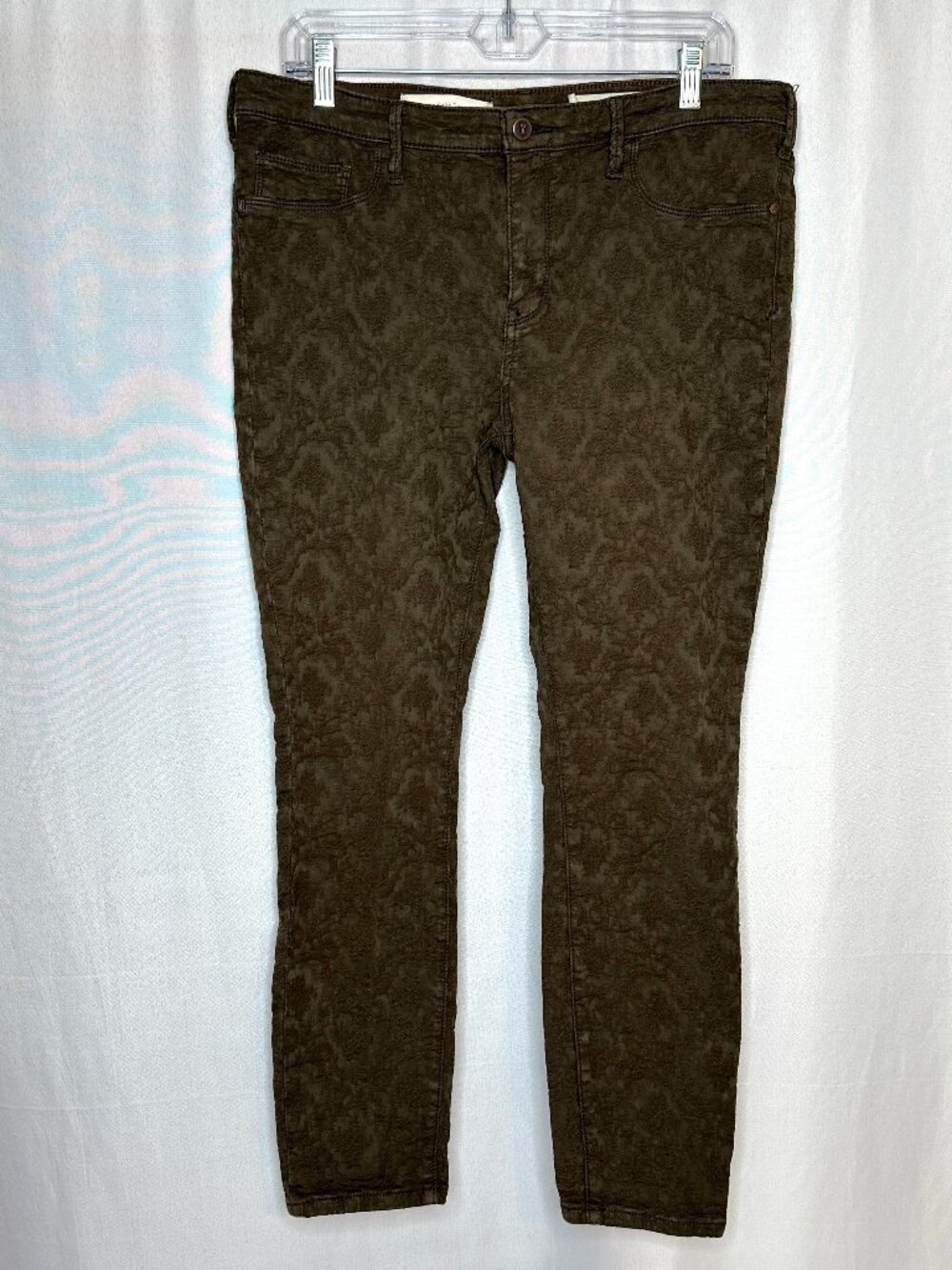 Anthropologie Pilcro Tapered Jacquard Pants SZ 32 Boho Hippie Artsy Cottage Soft